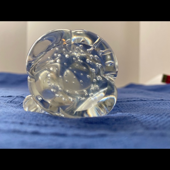 Crystal art glass hand blown cat figure paper weight w:bubbles inside - Picture 8 of 10